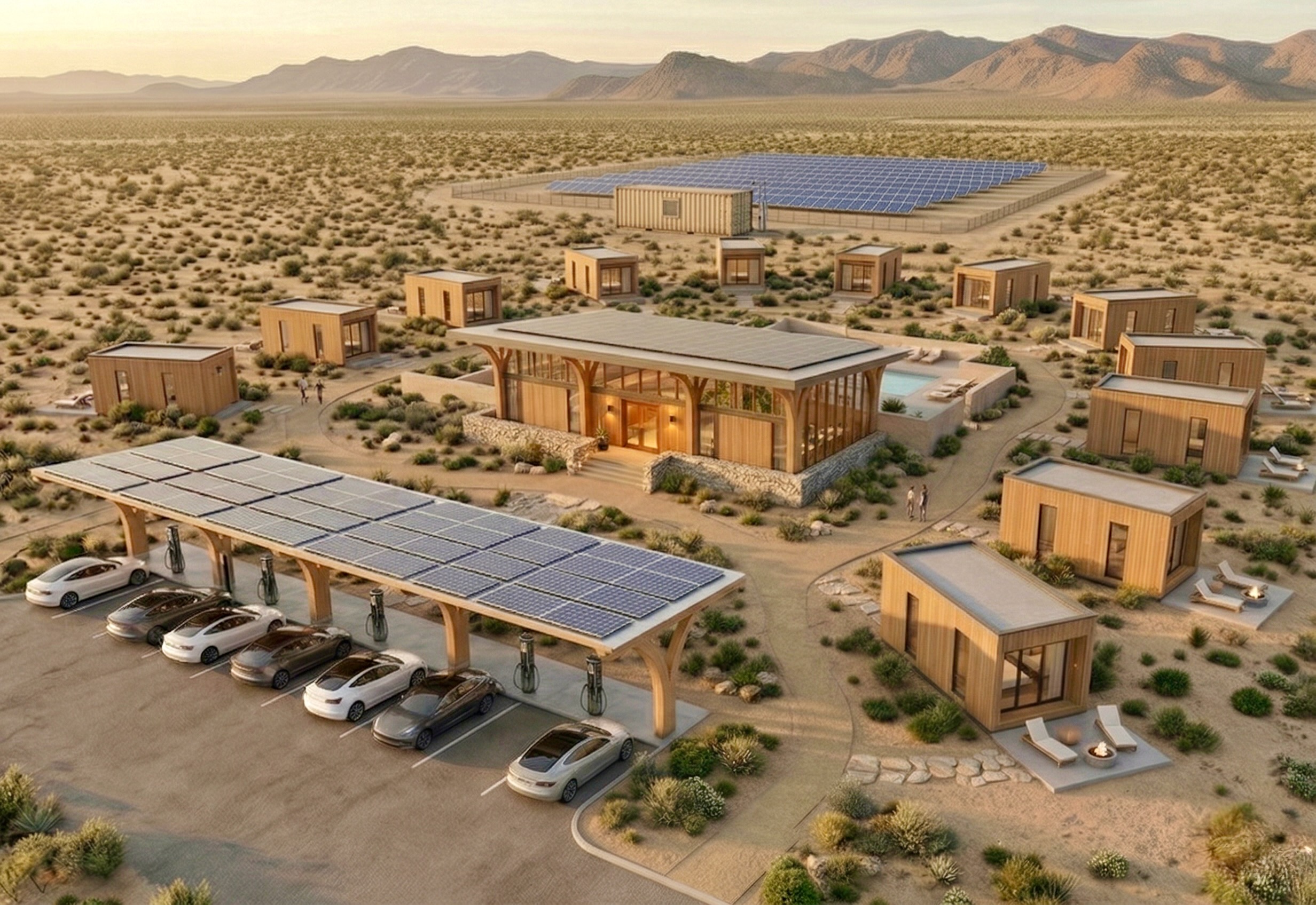 Summit clubhouse at dusk